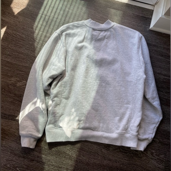 KITH Mockneck Crewneck Sweatshirt Light Grey Sz S 100% Cotton Heavyweight - Picture 11 of 11